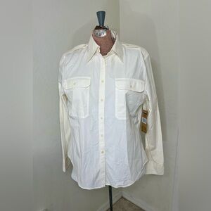 Lauren Jeans Company, Ralph Lauren, Women's Button Down Shirt - Cream, New